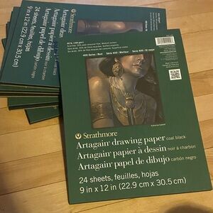 Artagain Drawing Paper - Black blank 24 sheets NWT